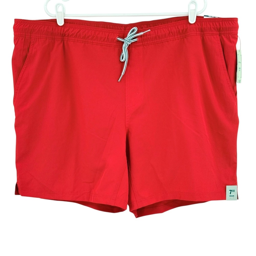 George Men's Red Athletic Jammer Swim Trunks UPF 50 Compression Liner Sz 2XL NWT